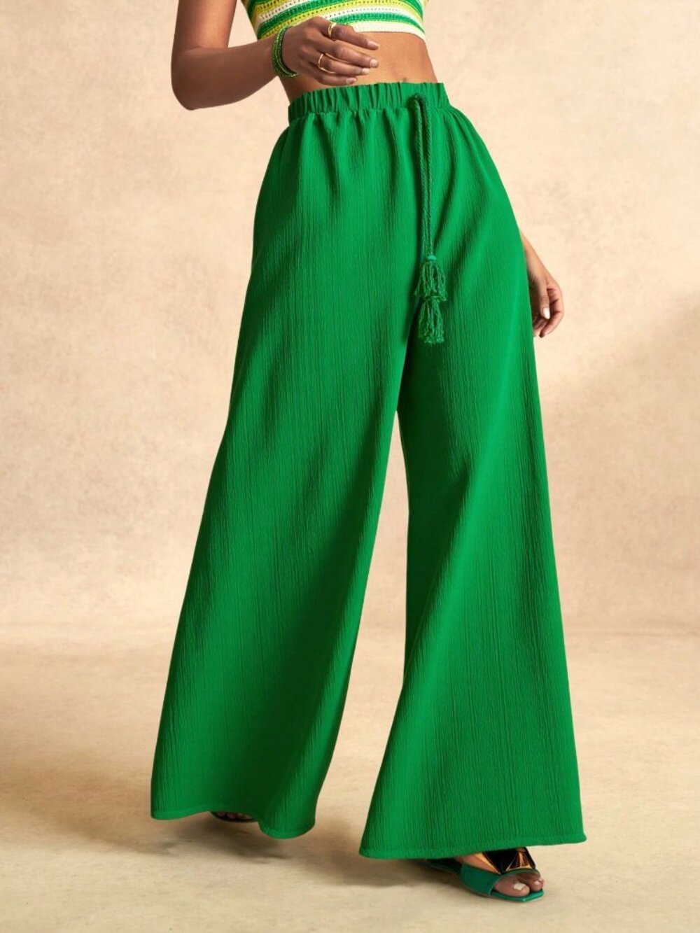 Multicolor Casual Women's Geometric Print Palazzo Pants - Picture 5 of 7